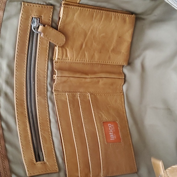 Latico nj USA cognac woven leather bag - Picture 5 of 12